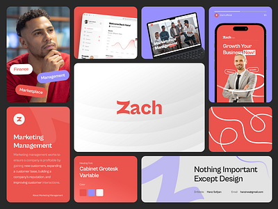 Zach Branding branding graphic design logo management marketing minimalist social media typography ui website