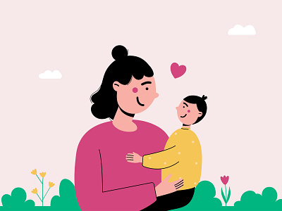 Mother’s Day Illustration baby character design family free download free illustration free vector freebie illustration love mother mother illustration mothers day mothers day illustration pink spring vector illustration