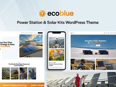 EcoBlue - Power Station & Solar Kits WordPress Theme blog design illustration logo web design webdesign wordpress wordpress design wordpress theme wordpress themes
