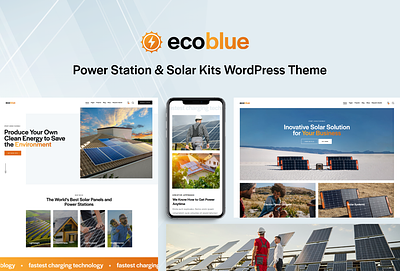 EcoBlue - Power Station & Solar Kits WordPress Theme blog design illustration logo web design webdesign wordpress wordpress design wordpress theme wordpress themes