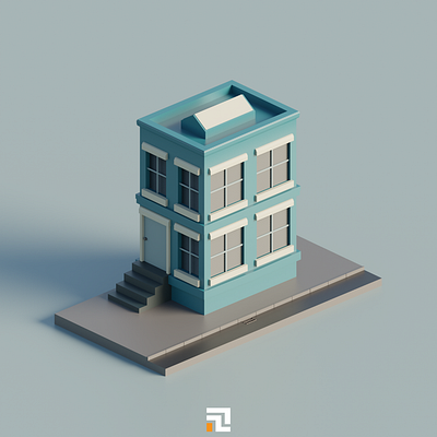 Low poly building 3d 3d isometric art blender design graphic design illustration isometric low low poly modeling poly