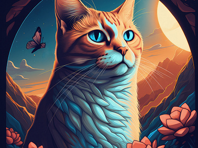 Saphira cat design cat paintings design feline kitten design