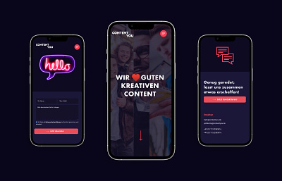 ContentYou ♥️ creative content agency content contentagency design different icon mobile mobiledesign onepage portfolio splashpage stand out typography vector webdesign website