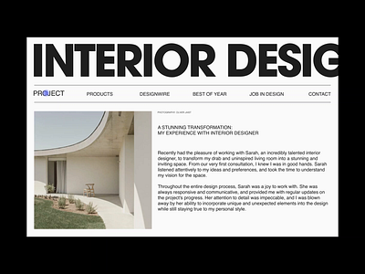 Interior Design Web animation design minimal typography ui website