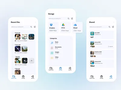 Cloud storage unifier app app concept app design cloud data storage design elastic search mobile app onboarding ui user interface