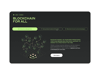Unique Design Interaction for Web3 Company 3d animation audience bitcoin blockchain branding case study crypto cta decentralize illustration landing page scroll animation typography ui use case ux web design web3 website design