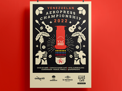 Official Flyer - Venezuelan AeroPress Championship 2022 editorial design flyer illustration