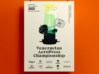 Official Flyer - Venezuelan AeroPress Championship 2021 editorial design flyer illustration