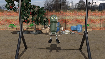 Robot Swing 3d animation graphic design motion graphics