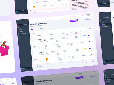 Admin panel for advertising campaigns ad admin campaigns design figma material ui ux