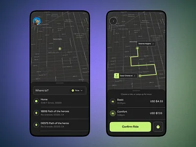 Ride-Hailing App app branding minimal minimalist ui ux