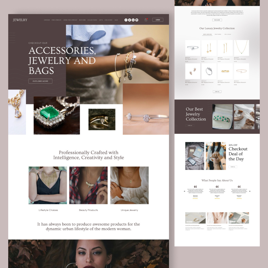 Jewellery Landing Page by Rizwan Haider on Dribbble