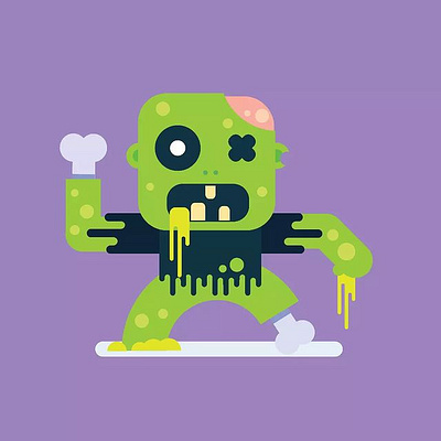 Flat Zombie character Illustration. design falt character graphic design illustration vector art zombie illustration