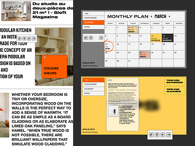 Organize Your Home Renovation blog calendar colors dashboard interface ui web webdesign