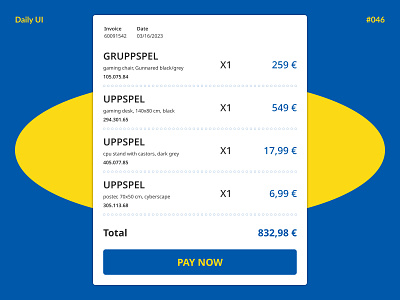 Invoice — Daily UI #046 challenge daily daily ui daily ui 046 dailyui dailyui 046 dailyui046 ikea invoice order ui ux