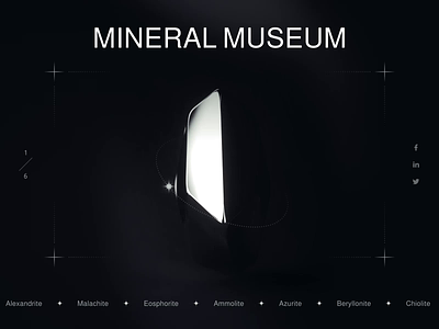 Mineral Museum Website 3d animation art cultural exibition gallery gem history interface jewelry mineral museum ui web website