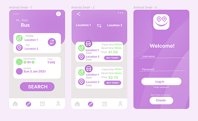 Bus Service Mobile App Design