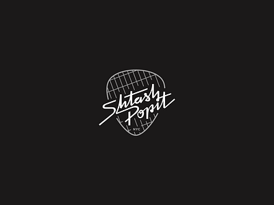 Shtash Popit bar branding cafe drink emblem guitar guitar pick identity illustration logo minimal music new york nyc pick rock rock n roll rocknroll show simple