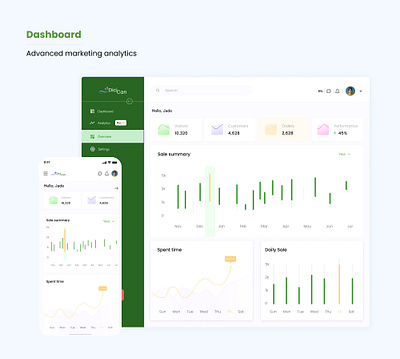 Store Management Dashboard - overview + Mobile view analytics branding dashboard design ui ux