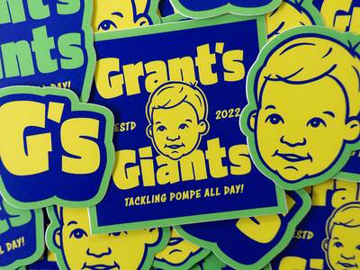 Grant's Giants sticker pack branding illustration logo non profit stickers