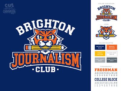 Journalism Club Logo Design bengal bite branding club color palette curtrjensen high school icon journalism logo mascot pencil tiger