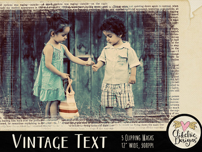 Vintage Text Clipping Masks & Tut