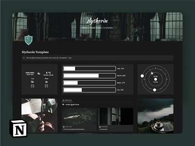 Notion Slytherin Template free freebie notion slytherin template ui