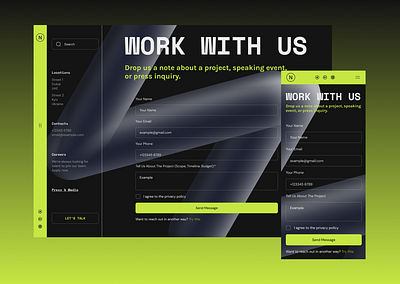 Contact Page for Creative Agency branding contact us design graphic design ui ux web design web page website