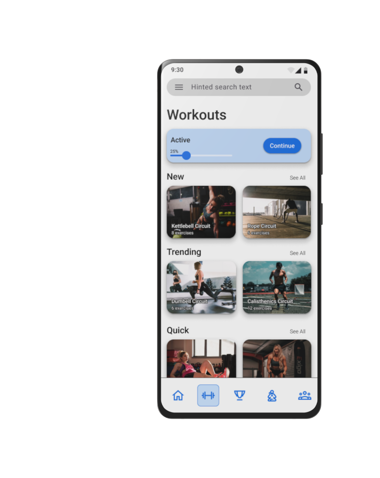 Fitness mobile app
