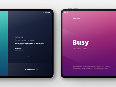 room booking app anoshko app booking clean design gradient ipad meeting room ui ux