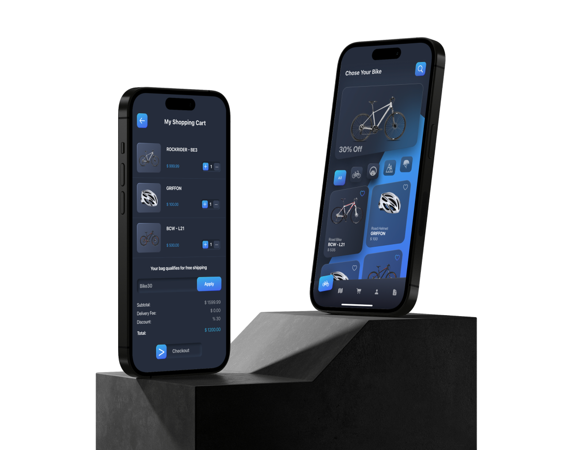 Bike shop app bike design modern ui