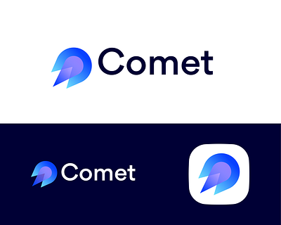 Logo design for an investment company "COMET" blue branding comet design graphic design icon icon app identity investment logo logo design logotype