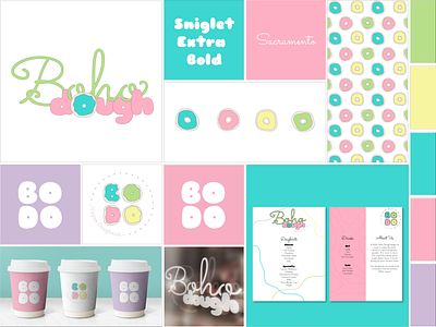 Boho Dough, Vegan Doughnuts branding design digital art graphic design illustration illustrator logo vector