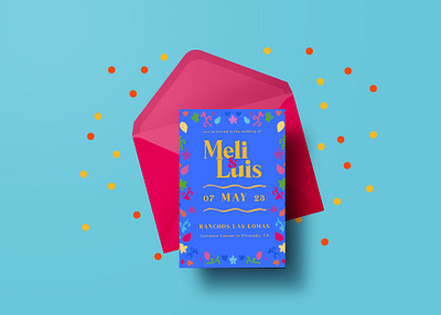 Meli and Luis Invite Concept 2 design graphic design greeting cards illustration invitations wedding