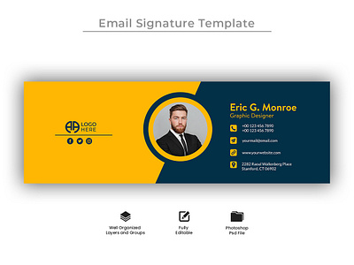 Modern Email signature or email footer and personal design minimal banner