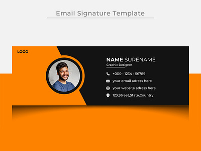 Modern email signature personal social media template design company