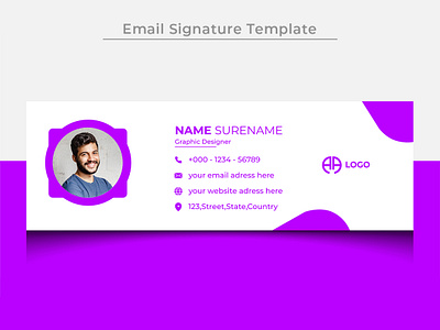 Modern Elegant email signature design or email header footer minimal banner