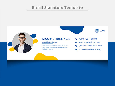 Modern creative elegant email signature template or email header minimal banner