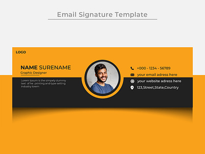 Modern email signature design or email header footer minimal banner