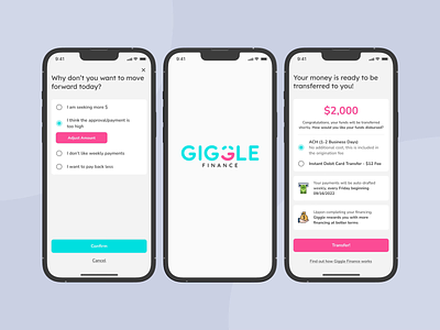 Giggle Finance - Instant Lending fintech mobile app ui ux visual design
