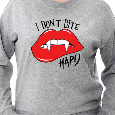 I Don't Bite HARD - Merchandise Apparel apparel design design graphic design halloween illustration illustrator lip bite logo logo design vampire vector