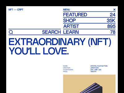 NFT MARKETPLACE — LANDING PAGE WEB HEADER bold typography crypto crypto website nft nft header nft website retro tanim typographic website typography vintage wallet web design