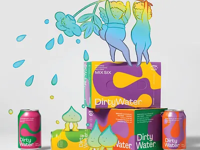 Dirty Water Seltzer Concept Design and Mural branding design graphic design illustration logo vector