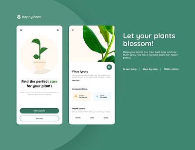Mobile app - Plant app design minimal mobile app plants simplicity