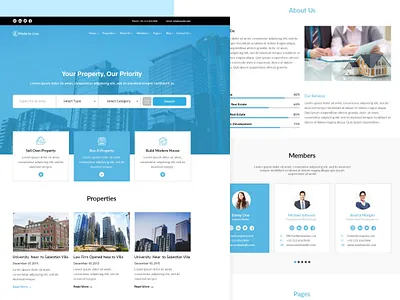 Real Estate Property Website Landing Page Design adobe photoshop figma graphic design landing page design uiux design web design website design