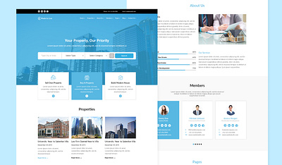 Real Estate Property Website Landing Page Design adobe photoshop figma graphic design landing page design uiux design web design website design