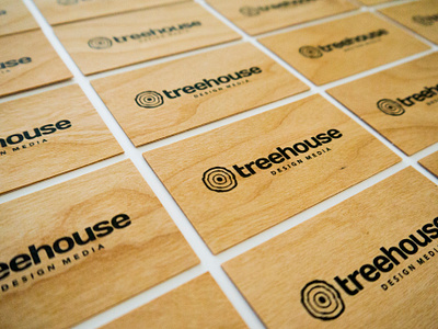 Treehouse Business Cards branding business cards design wood