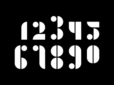 Numbers design font numbers