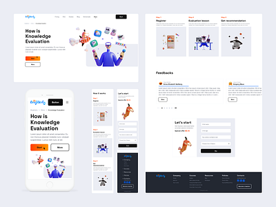 Info adaptation breadcrumbs button cards design digital edtech feedback footer form header hover illustration inputs landing mobile search ui ux web