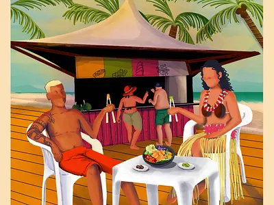 Social Media - Ko'Poke beach colorful food hawaii illustration poke restaurant snapshots social media sunny